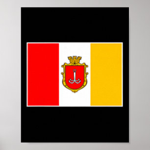 Odesa Odessa City Flag Ukraine Black Sea  Poster
