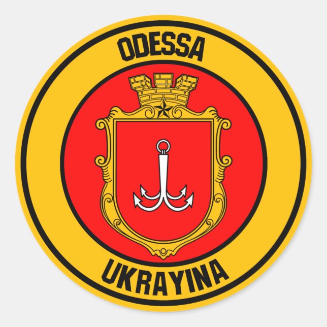 Odessa Round Emblem Classic Round Sticker (Front)
