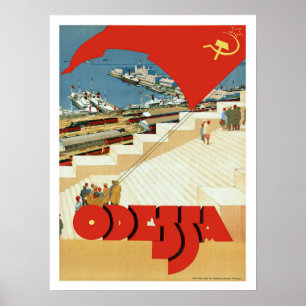 Odessa, Soviet Union, vintage travel poster