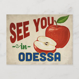 Odessa Texas Apple - Vintage Travel Postcard