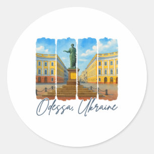 Odessa Ukraine Traveling Trip Brushstroke Odessa S Classic Round Sticker