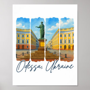 Odessa Ukraine Traveling Trip Brushstroke Odessa S Poster
