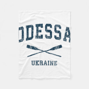 Odessa Ukraine Vintage Nautical Paddles Sports Oar Fleece Blanket