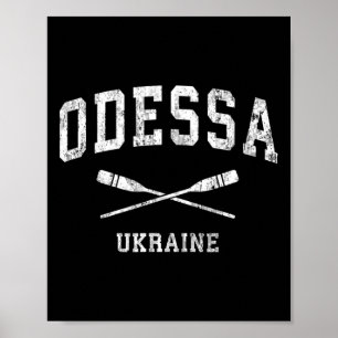 Odessa Ukraine Vintage Nautical Paddles Sports Oar Poster