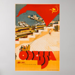 Odessa Ukraine Vintage Travel Poster