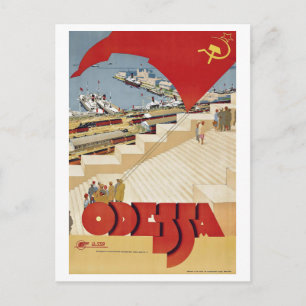 Odessa USSR Vintage Travel Poster Postcard