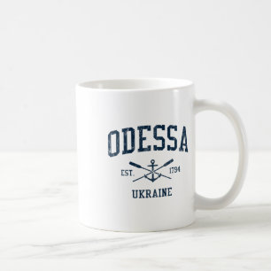 Odessa Vintage Navy Crossed Oars And Boat Anchor Coffee Mug