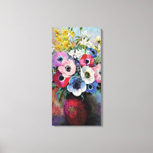 Odilon Redon Anemones - Fine Art Symbolism Canvas Print