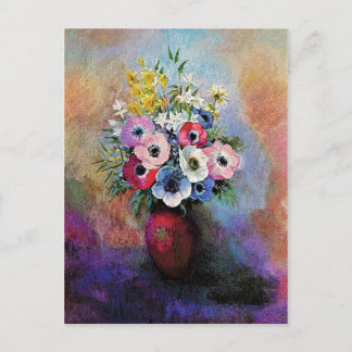 Odilon Redon Anemones - Fine Art Symbolism Postcard