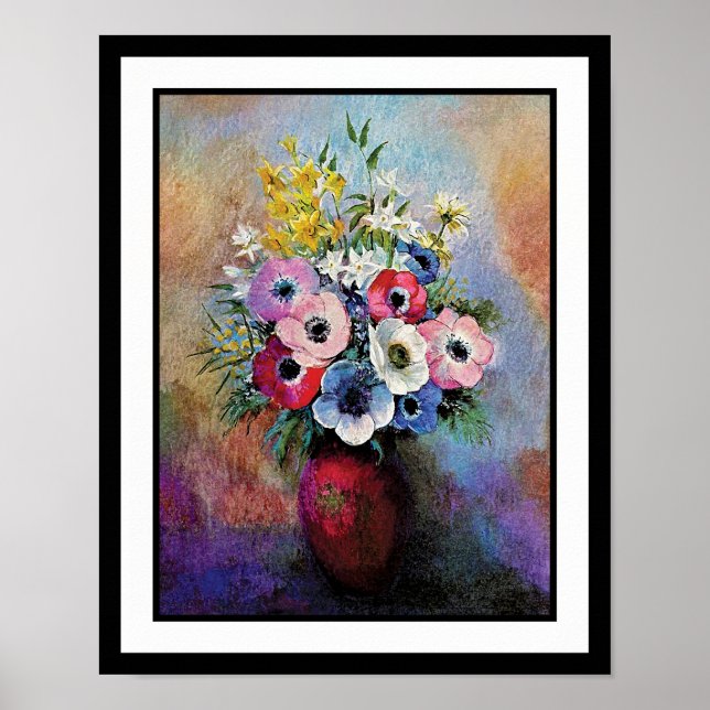 Odilon Redon Anemones - Fine Art Symbolism Poster (Front)