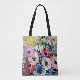 Odilon Redon Anemones Flowers - Fine Art Symbolism Tote Bag