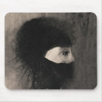 Odilon Redon. Armour. Dark woman face. Symbolism