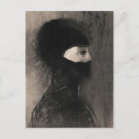 Odilon Redon. Armour. Dark woman face. Symbolism