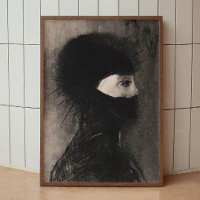 Odilon Redon. Armour. Dark woman face. Symbolism