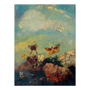 Odilon Redon - Butterflies Poster