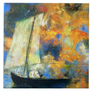 Odilon Redon - Flower Clouds Ceramic Tile