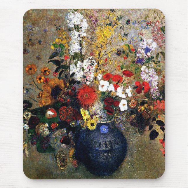 Odilon Redon - Flowers, 1909, Mouse Pad (Front)