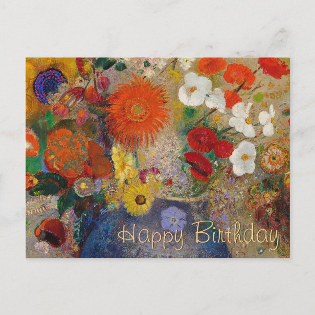 Odilon Redon Flowers CC0601 Birthday Postcard (Front)