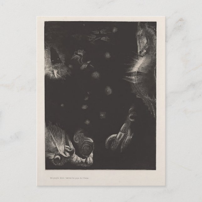 Odilon Redon-Inhabitants of countries of the Ocean Postcard (Front)