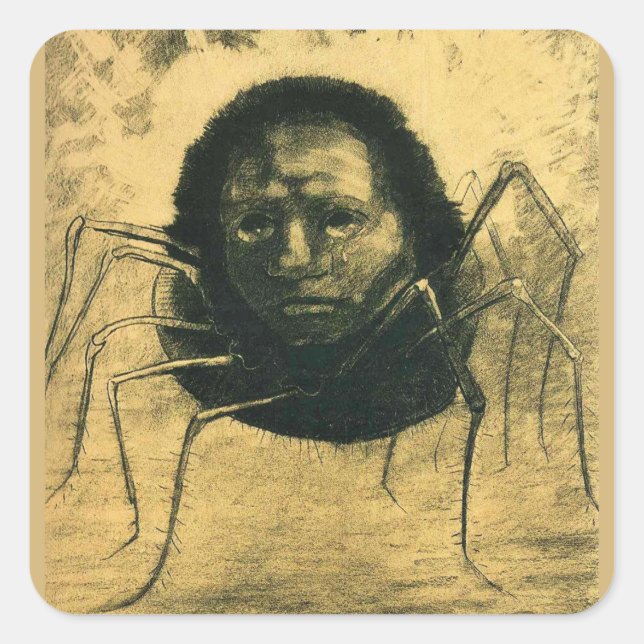 Odilon Redon, The Crying Spider, Square Sticker (Front)
