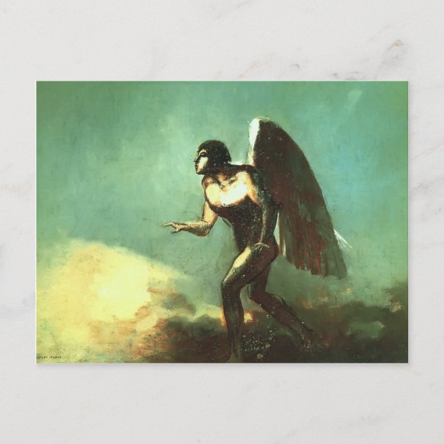 Odilon Redon- The Winged Man (The Fallen Angel) Postcard (Front)
