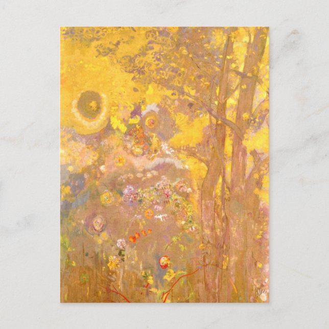 Odilon Redon - Tree on Yellow Background Postcard (Front)
