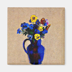 Odilon Redon: Vase of Flowers-Pansies Magnet