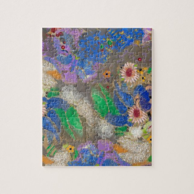 Odilon Redon's abstract flower background. Jigsaw Puzzle (Vertical)