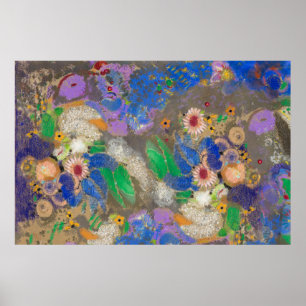 Odilon Redon's abstract flower background. Poster