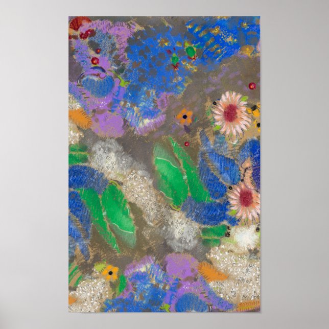 Odilon Redon's abstract flower background. SM Poster (Front)
