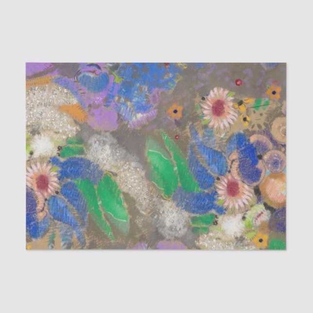 Odilon Redon's abstract flower background. Tissue Paper (Front)