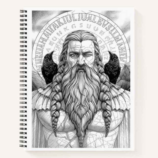 Odin Allfather Norse Mythology Sketch Art Notebook (Front)