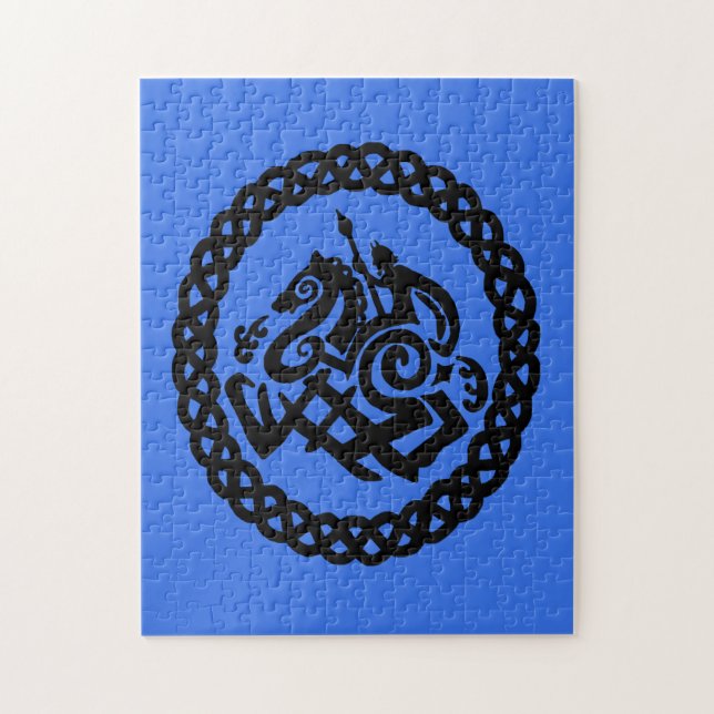 Odin and Sleipnir silhouettes Jigsaw Puzzle (Vertical)