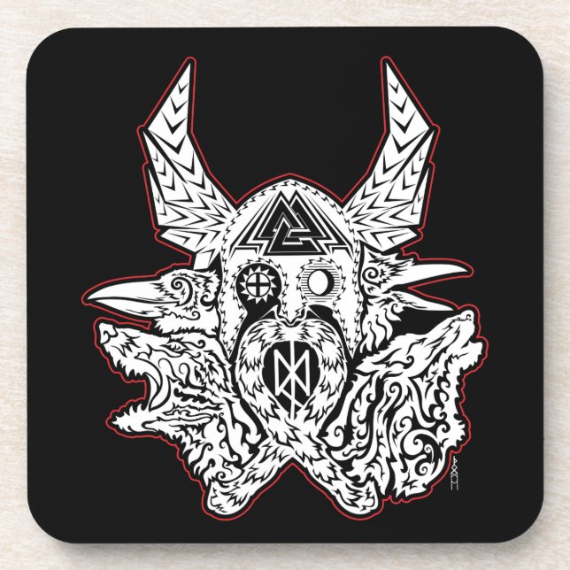 Odin Emblem Coaster Set of 6 (Front)