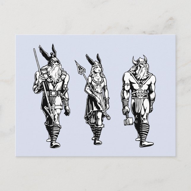 Odin, Freyja & Thor Postcard (Front)