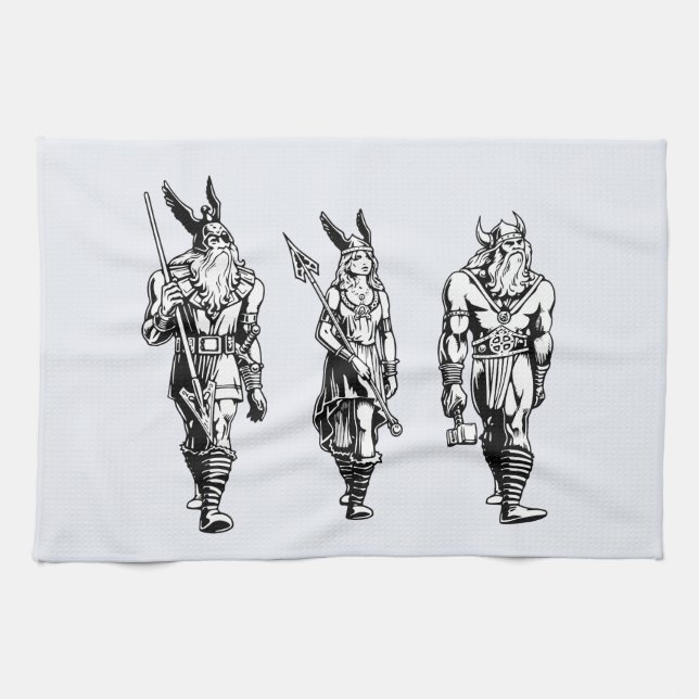 Odin, Freyja & Thor Tea Towel (Horizontal)