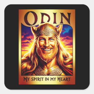 ODIN, MY SPIRIT IN MY HEART. SQUARE STICKER