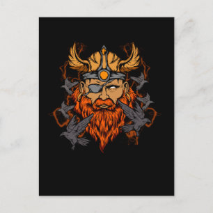 Odin Norse Mythology Viking God & Ravens Postcard