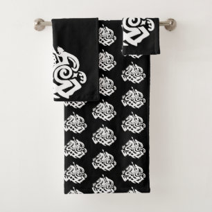 Odin on Sleipnir silhouette Bath Towel Set