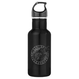 Odin Raven Crow Viking Mythology runes runic 532 Ml Water Bottle