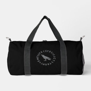 Odin Raven Crow Viking Mythology runes runic Duffle Bag