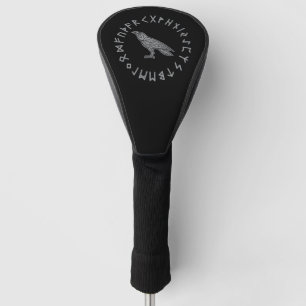 Odin Raven Crow Viking Mythology runes runic Golf Head Cover