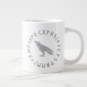 Odin Raven Crow Viking Mythology runes runic Large Coffee Mug