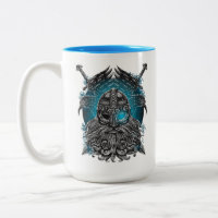 Odin Ravens and Swords Blue Luminous Eye Norse god