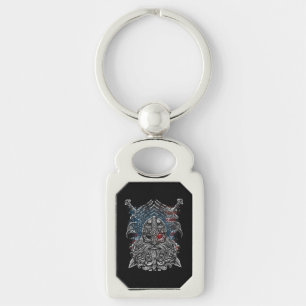 Odin ravens and swords Viking Mythology USA flag Key Ring