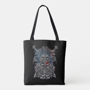 Odin ravens and swords Viking Mythology USA flag Tote Bag