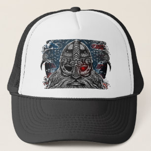 Odin ravens and swords Viking Mythology USA flag Trucker Hat