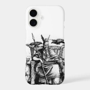 Odin Ravens on Stone Throne Viking Mythology Stone