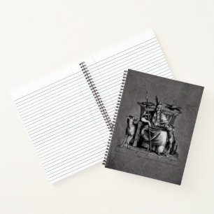 Odin Ravens on Stone Throne Viking Mythology Stone Notebook