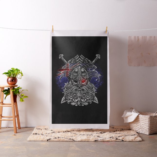 Odin ravens swords Viking Mythology Australia flag Fabric (In Situ)
